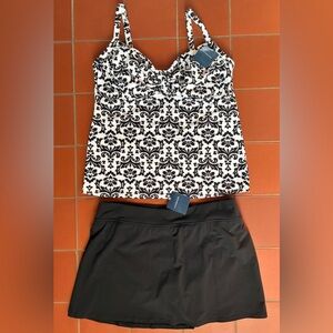 NWT Lands End Women’s Bathing Swim Suit Two Piece Tankini Top size 12